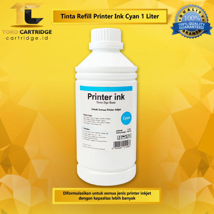 Tinta 1 liter Black Hitam Printer Epson Canon HP Brothr 40 47 745 790 664 673 003 001 GT51 BT6000