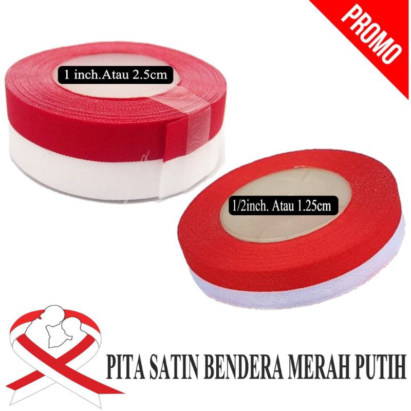 

pita merah putih 1/2inch , pita merah putih 1inch