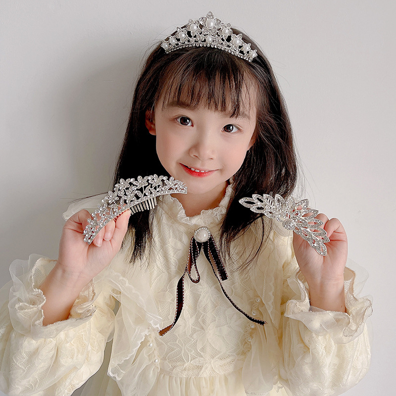 Crown Mahkota Sirkam Rambut Anak Perempuan Mini Motif Mewah Tusuk Import CT-Tusuk