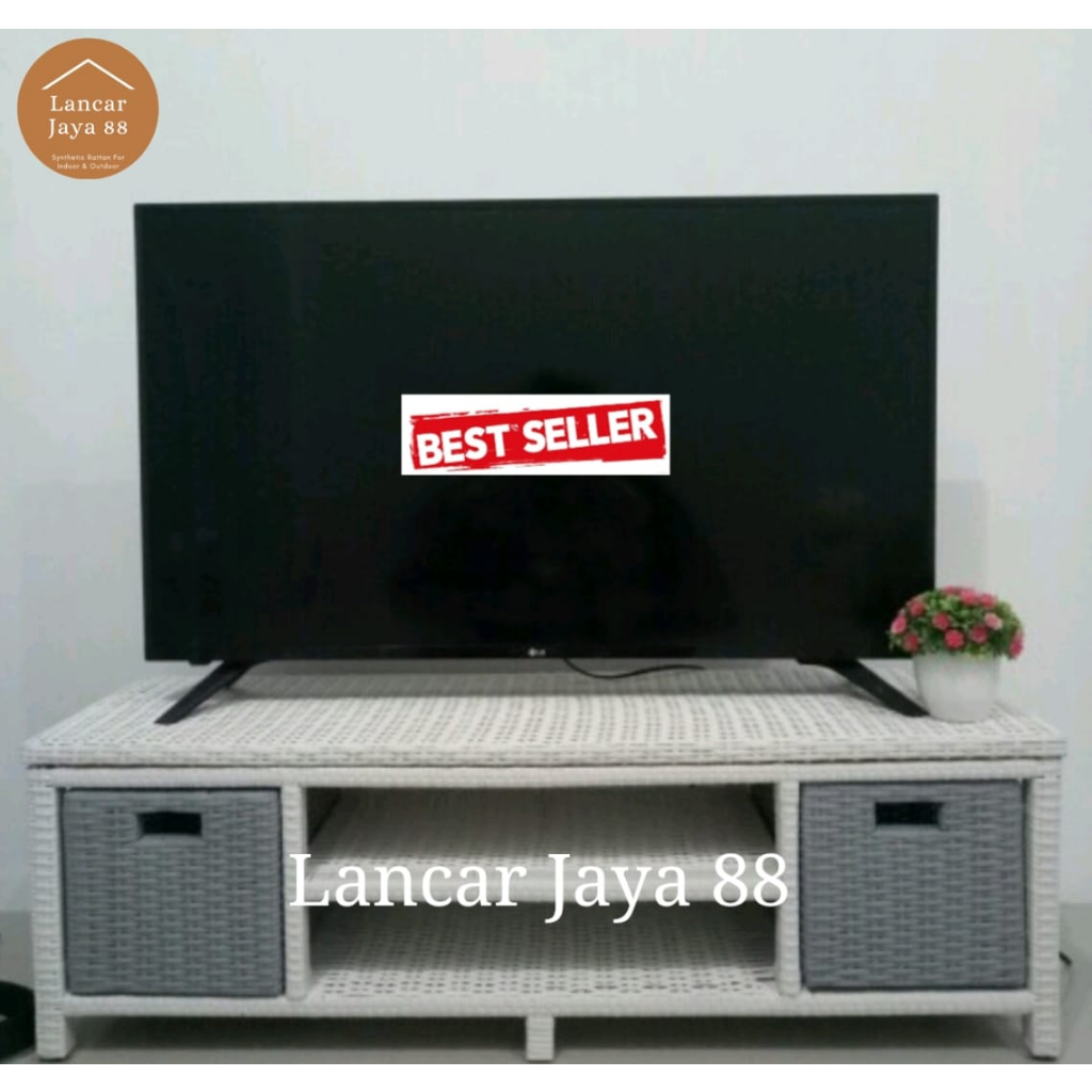 Lemari Tv Minimalis Rotan Sintetis