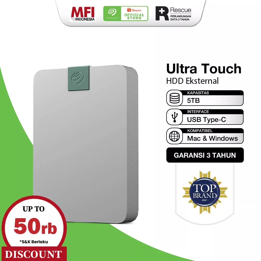 Hardisk Seagate Ultra Touch HDD / Hardisk Eksternal 5TB USB-C