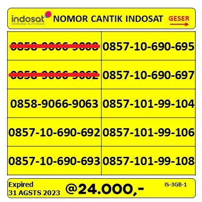 NOMOR CANTIK INDOSAT KUOTA DATA