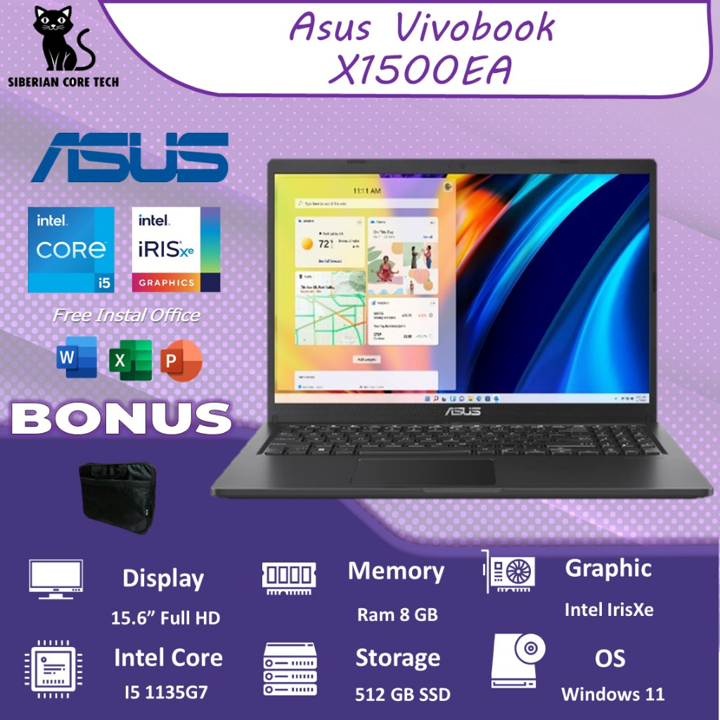 ASUS VIVOBOOK X1500EA I7 1165G7 16GB 1TBSSD W11PRE 15.6FHD