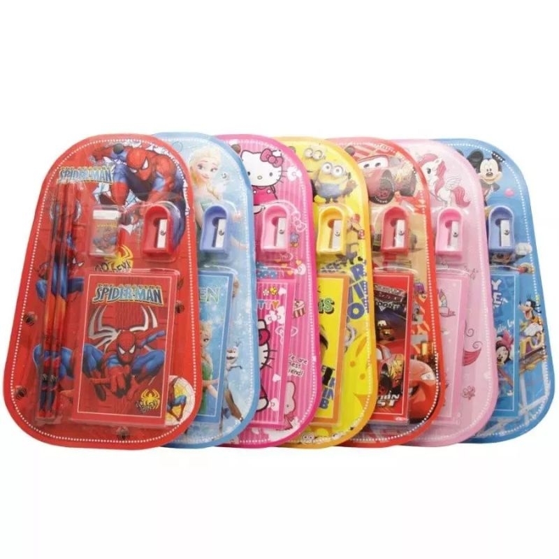 

paket alat tulis 5 in 1 - paket sekolah anak bentuk oval