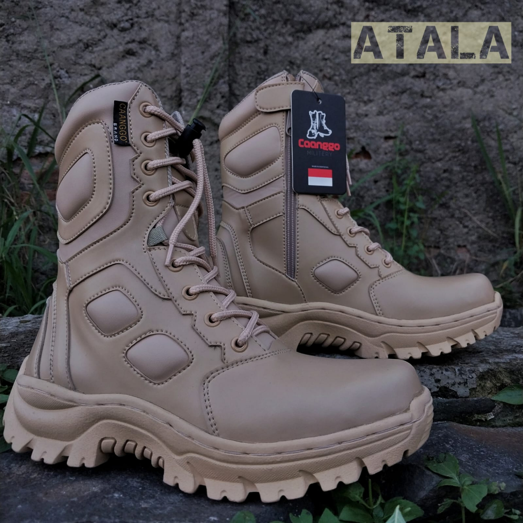 sepatu pdl safety boots caanggo militery model atala cream gurun tactical sepatu pdl tni polri satpo