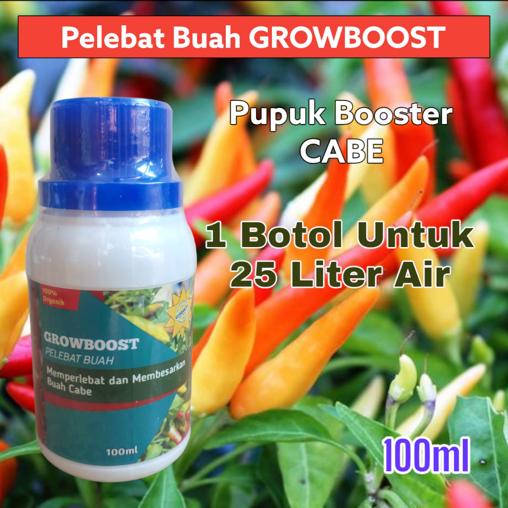 Pupuk Buah Cabe Premium Organik GrowBoost Buah Cabe 100ml