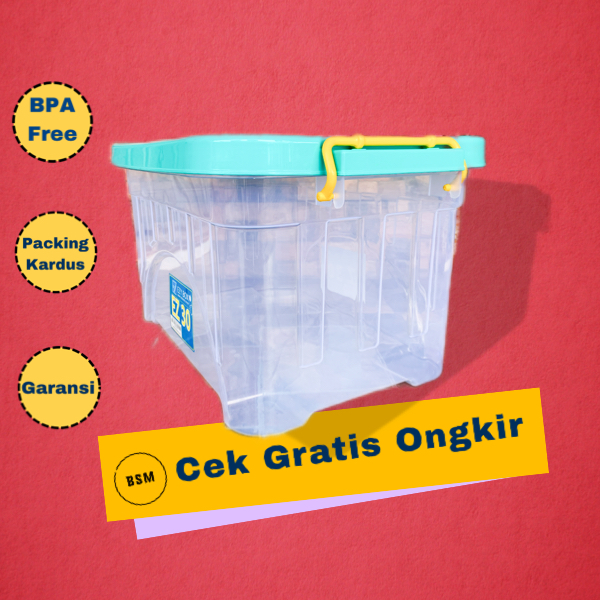 Kotak Penyimpanan Barang Box Container Plastik Ezy Cb 30 Liter Kontainer box murah Transparan Serbag
