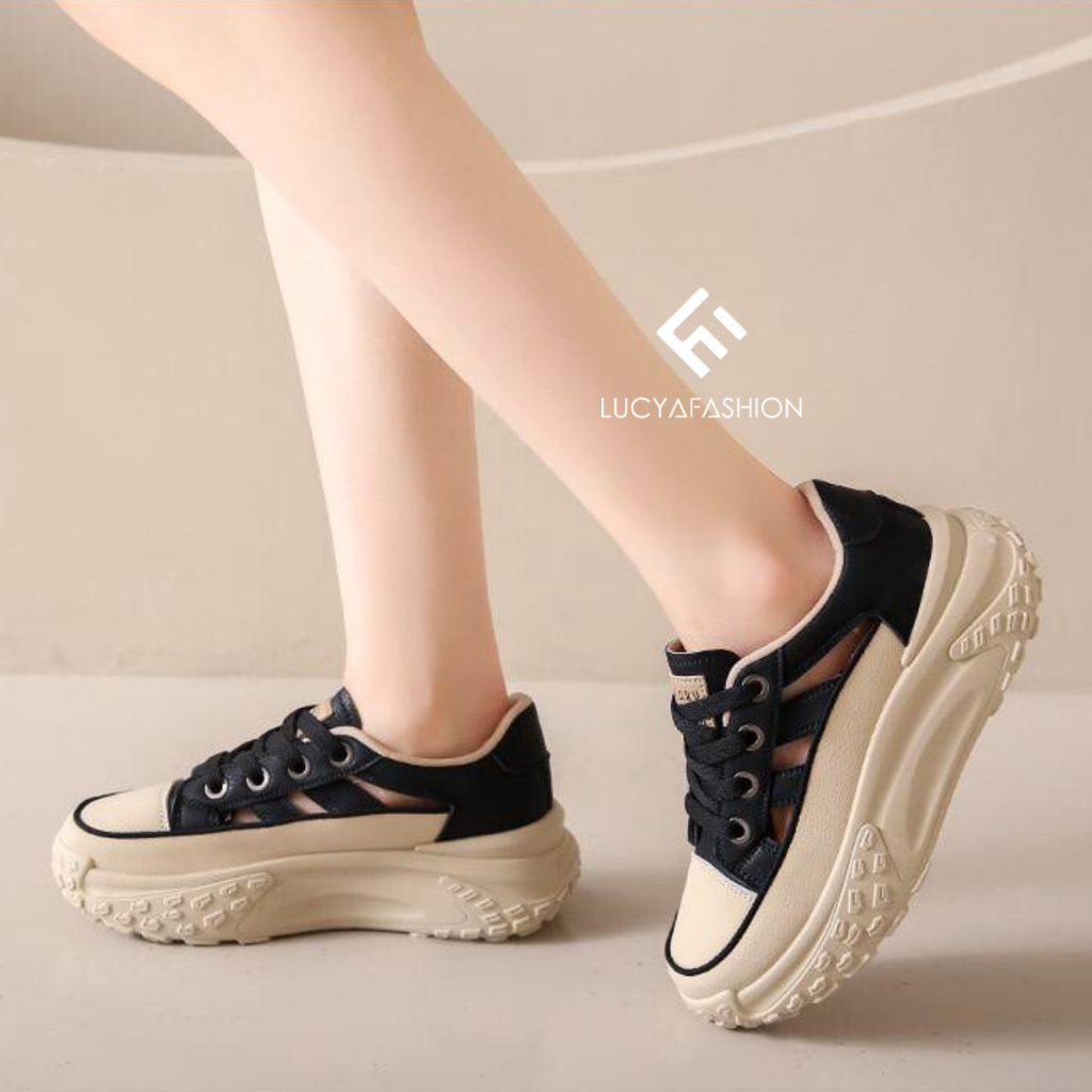 1517 Sepatu Wanita Kekinian Sneakers Tali Import Murah