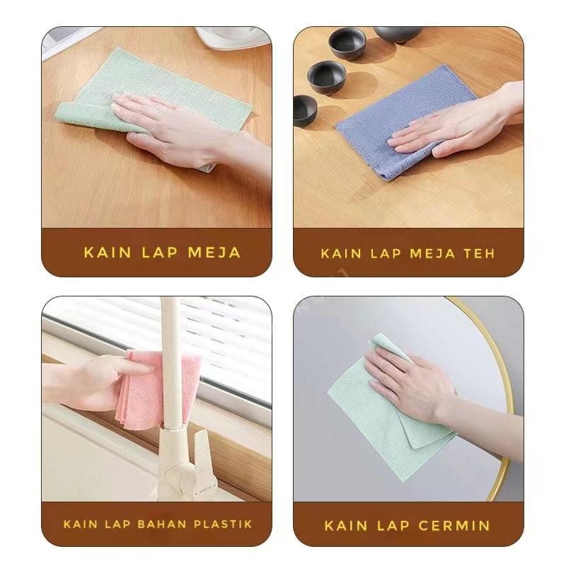 Kain Lap Dapur Meja Piring Anti Minyak Microfiber Kitchen Towel Serbaguna Serap Air Cleaning