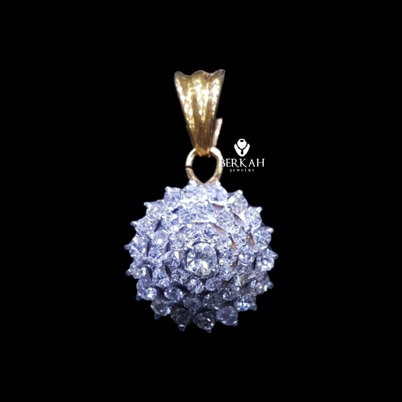 Liontin borobudur emas 50% berlian asli bersertifikat natural diamond