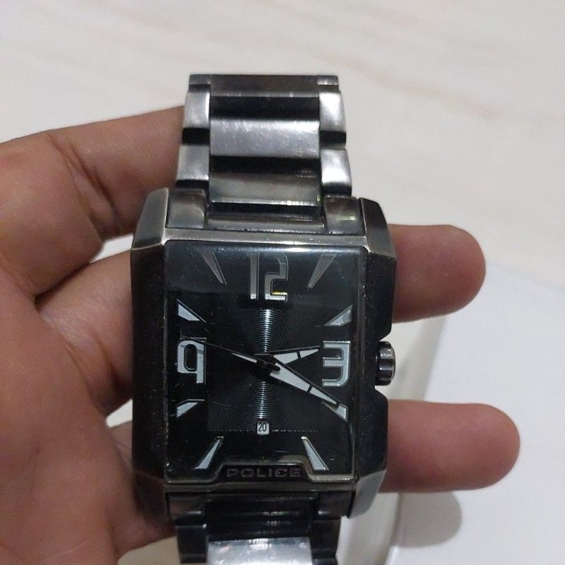 jam tangan kotak original Police preloved second bekas