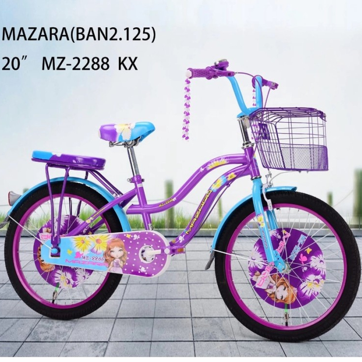 Sepeda mini anak cewek 20 inc keranjang dan boncengan blkng usia 7 tahun ke atas