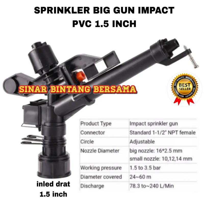 SPRINKLER BIG GUN IMPACT PVC 1.5 INCH SPRINKLER TAMAN