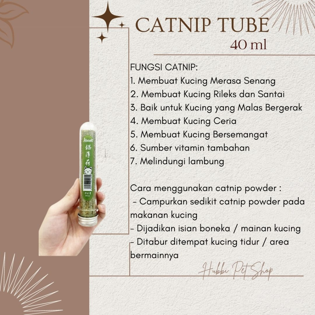 Catnip kucing 40ml Daun Cat Mint bubuk kucing