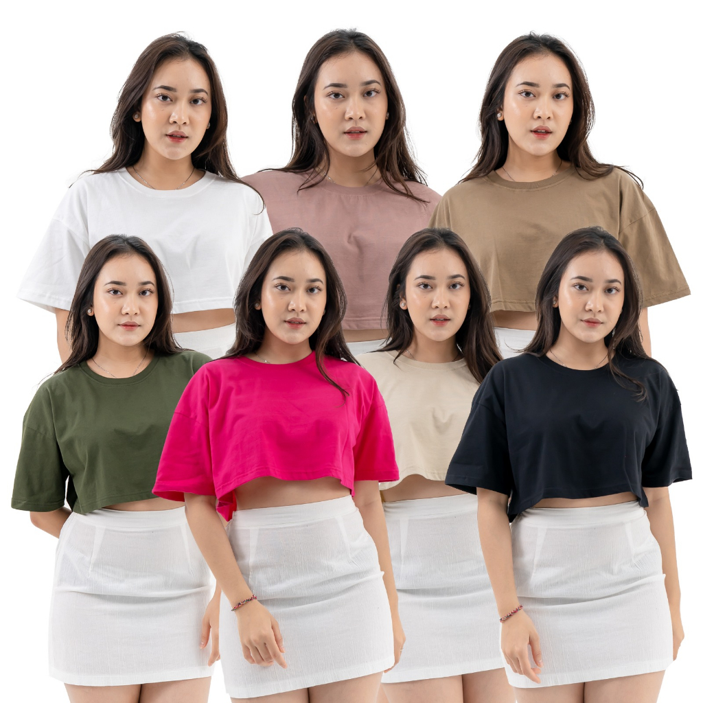 BASIC OVERSIZE CROP TOP / Top Cotton