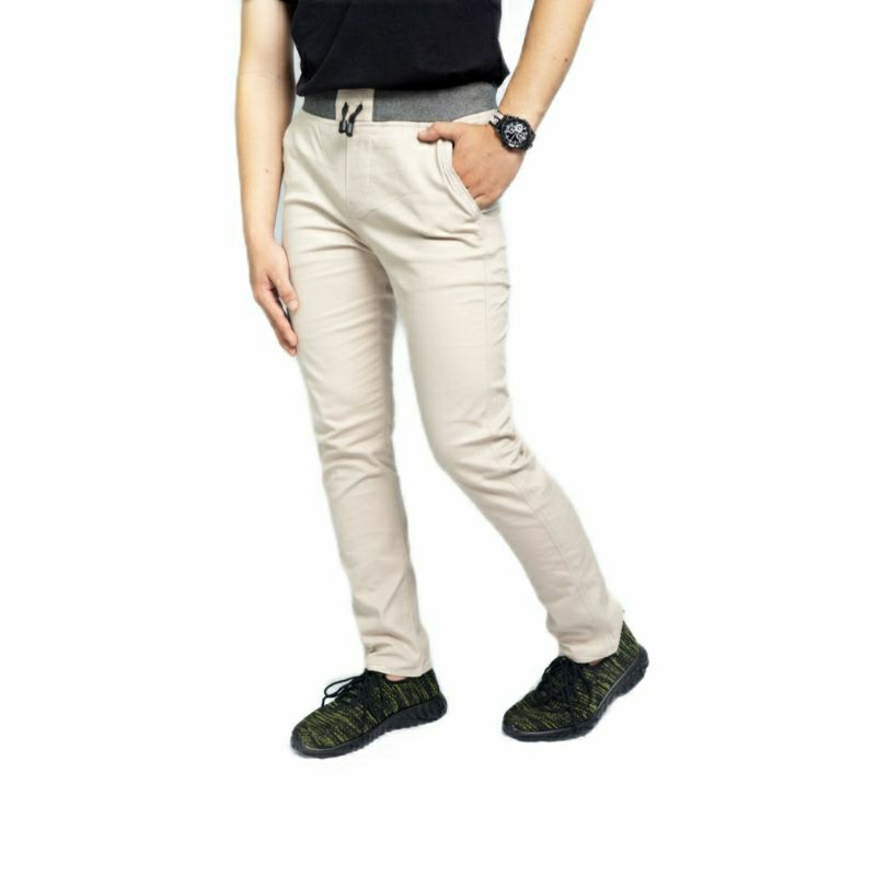 [BIG SIZE] CELANA CHINOS PANJANG KARET PINGGANG RIP KOLOR