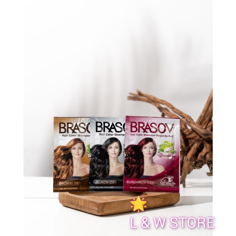 Brasov Semir Rambut Black /| Brown | Burgundy Red/Cat Rambut Hitam/Brasov Pewarna Rambut