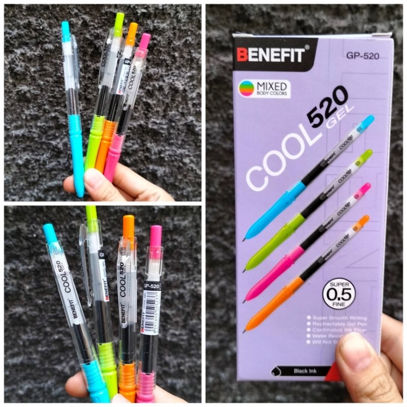 [LUSIN/ 12PCS] Bolpen/ pulpen cool 520 BENEFIT/ mirip KOKORO