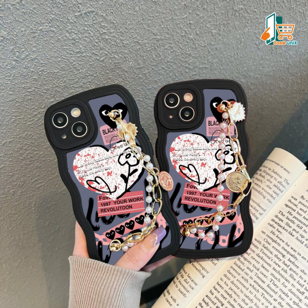 GC44 GC53 CASE CASING SOFTCASE SILIKON WAVY WAVE AESTETHIC RANTAI MUTIARA GRIP FOR REALME C1 A3S C2 A1K 3 5 5I 5S 6 CS6073