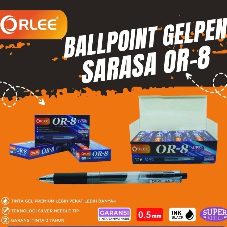 

BOLPOIN ORLEE SARASA OR-8 / BALLPOINT KLIK / PULPEN CETATCETIT / BOLPEN / PEN ORLEE COLLECTION 1PACK