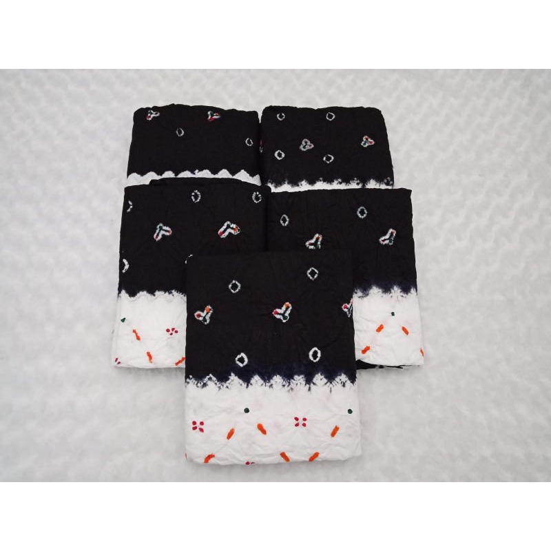 Kain Batik Cap Cengkehan Hitam Tumpal Putih Ori Handmade