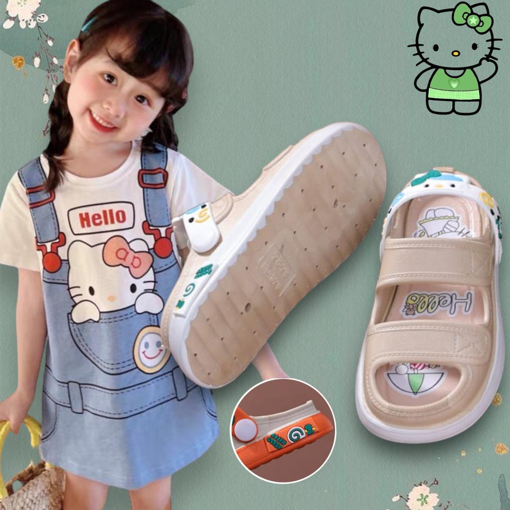 Sandal Anak Perempuan Baby Kids Model Tali Belakang Karakter Hello Kitty Lucu / Sendal Karet Jelly Anak Import Empuk Hys