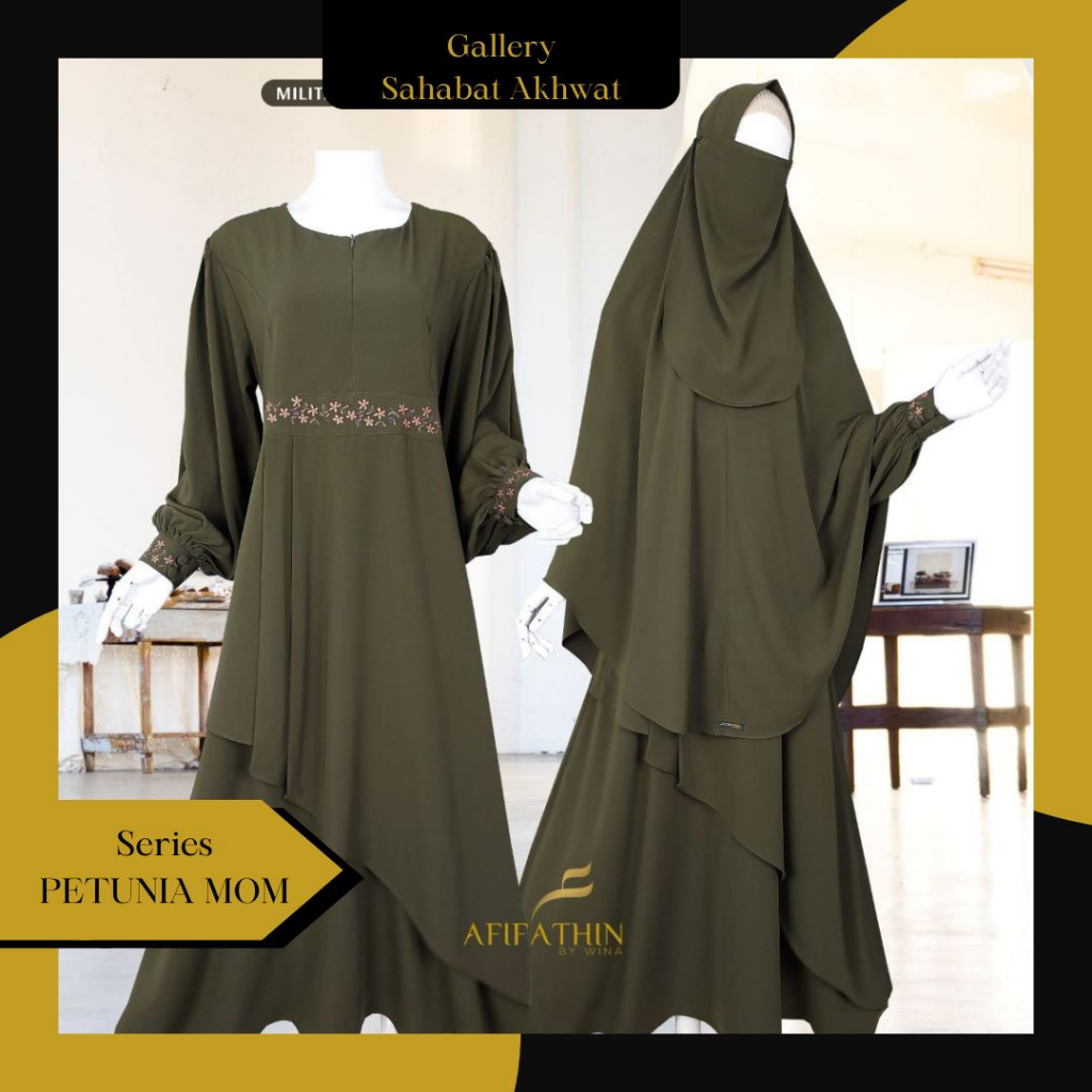NEMESIA Set Gamis Khimar by AFIFATHIN klambieakhwat BISA COD by REQUEST