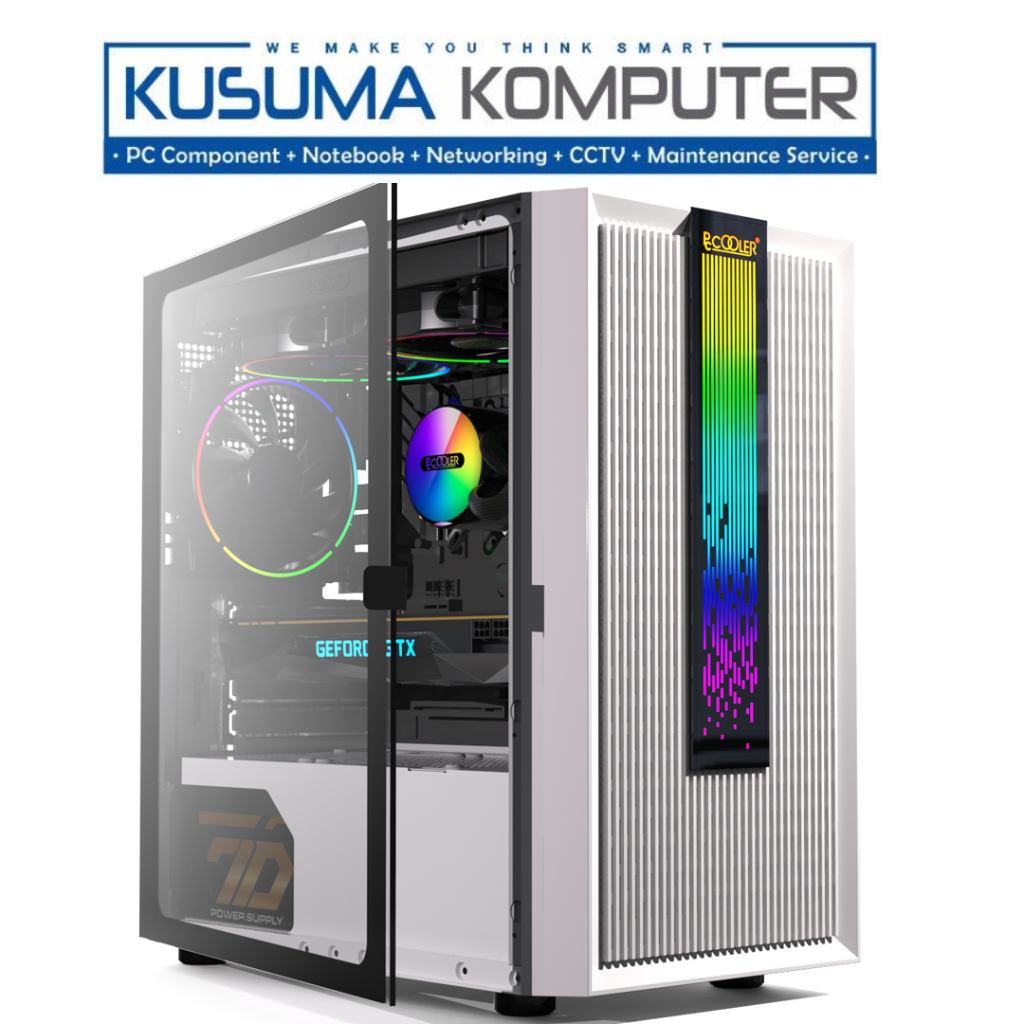 PCCOOLER PLATINUM LM200 White MESH RGB Casing PC COOLER