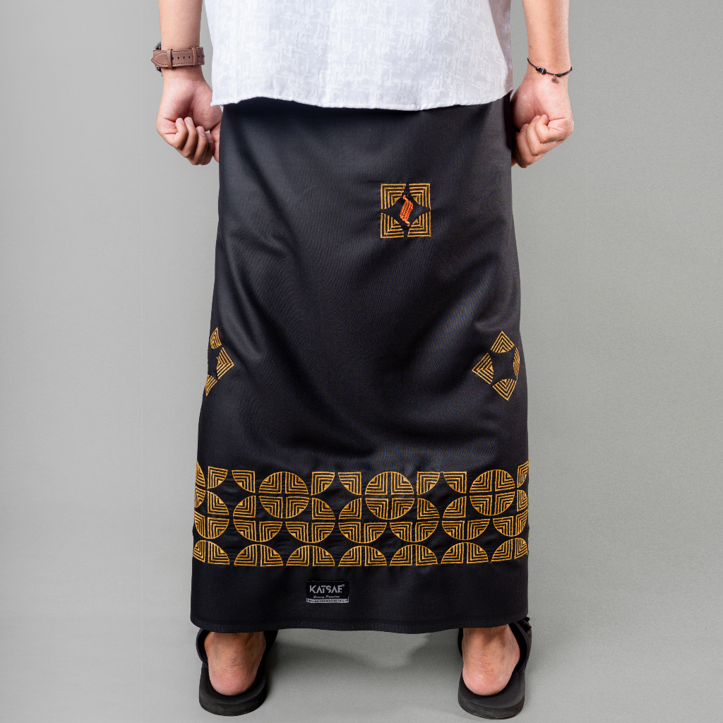 Katsae - Sarung Bordir Motif ARDAN 100% Timbul Sarung Pria Dewasa Sarung Sholat