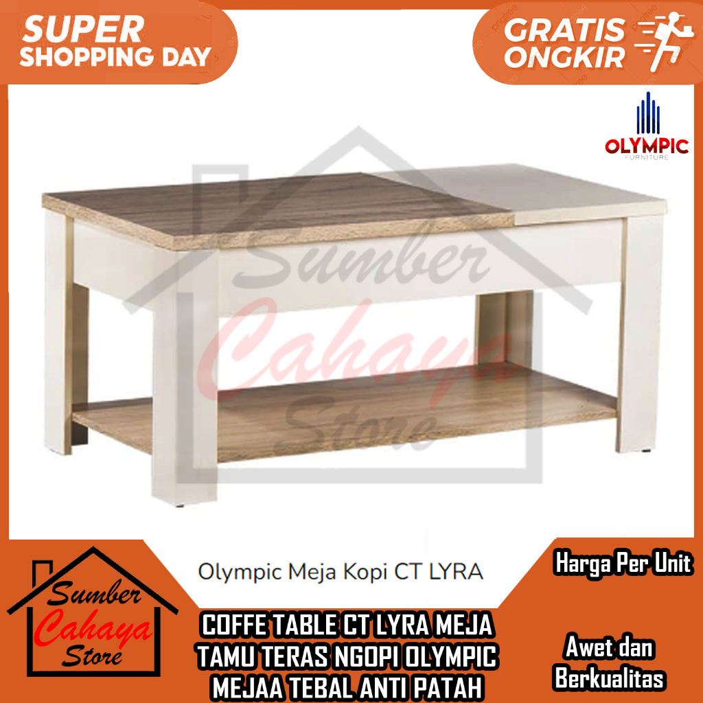 [Kargo] COFFE TABLE CT LYRA MEJA TAMU TERAS NGOPI OLYMPIC TEBAL ANTI PATAH  MINIMALIS DESIGN ELEGAN 