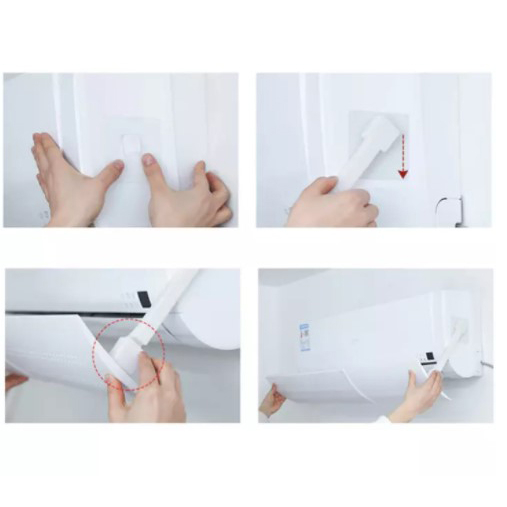 TaffHOME Cover Angin AC Adjustable Air Conditioner Windshield Deflector 56 x 18 cm - WB588 - White