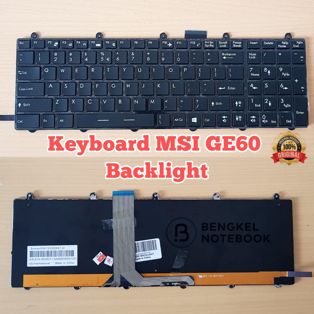 Keyboard MSI CR61 CX61 CX70 GE60 GE70 GT60 GT70 GT780 GT783 GX60 GX70 GX780 GX783 GE70 GP60 GP70 MS-16GA MS-16GB MS-16GC MS-16GD MS-16GF MS-16H