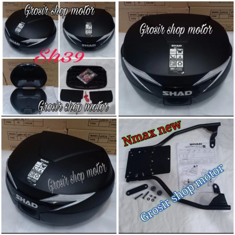Paketan box shad sh39 plus Breket box shad Nmax new Nmax old / Box shad sh 39 plus bracket box shad 