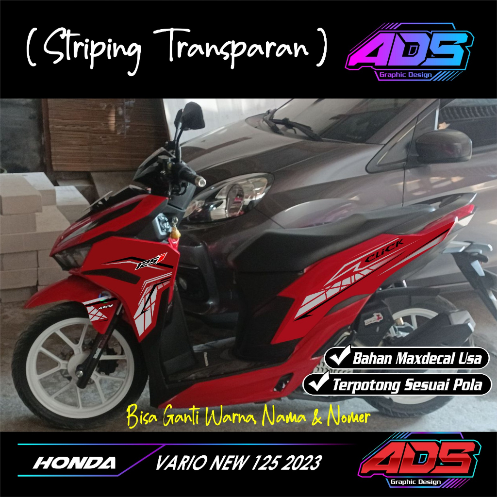 STRIPING VARIO NEW 125 - STRIPING STIKER VARIO NEW 125 2023 CLICK TRANSPARAN UV BISA CUSTOM
