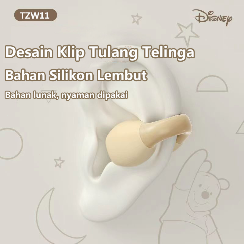 100% Ori Disney Headset Bluetooth 5.2 TWS Earphone Lotso desain klip telinga Dukungan untuk Android/IOS HIFI Musik Dengan Mikrofon