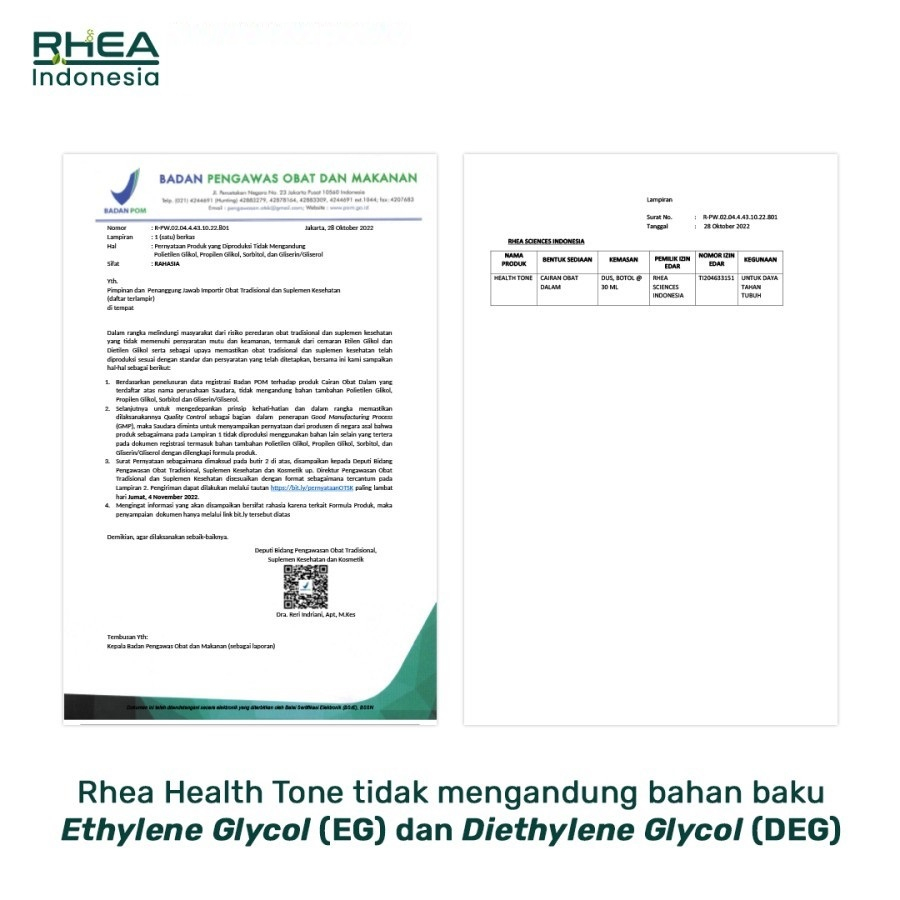 Rhea Health Tone 30ml Minyak Esensial Imunitas Paket Cookware