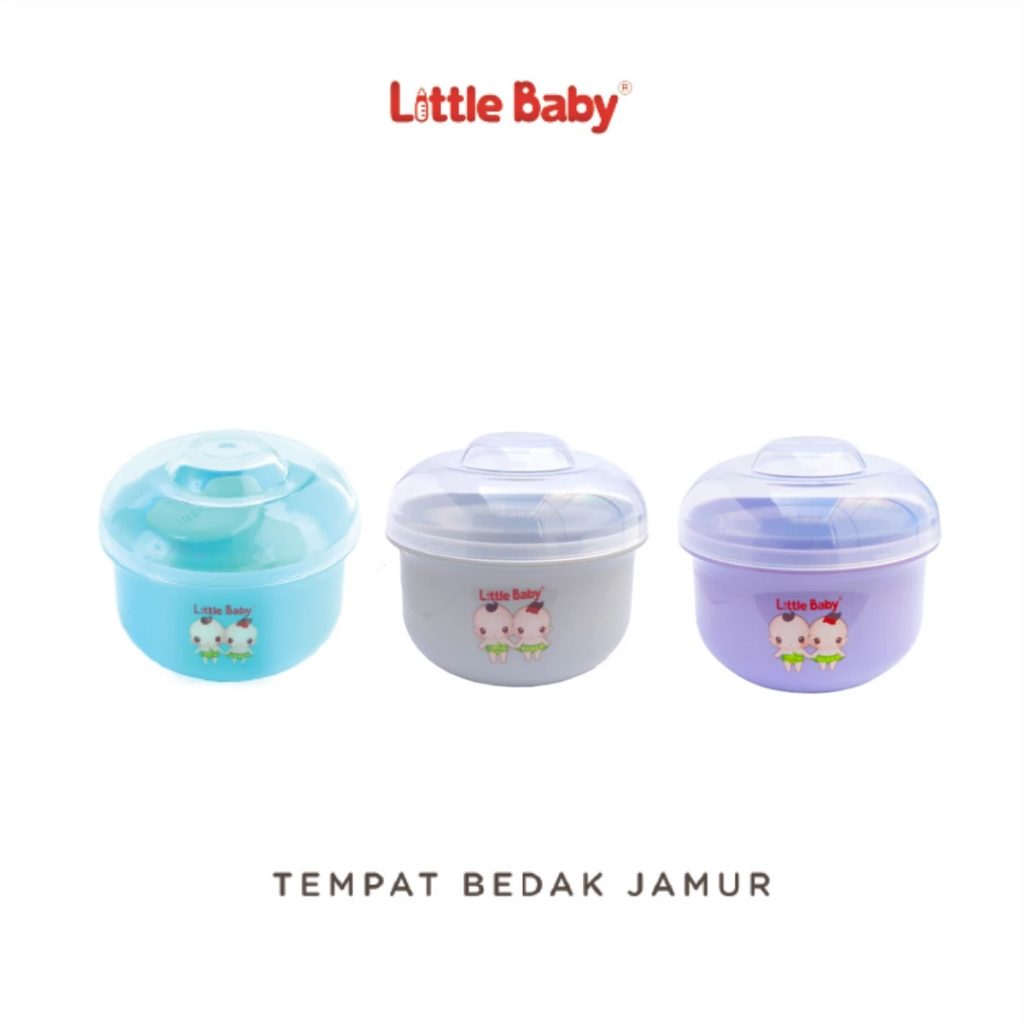 Little Baby Tempat Bedak Jamur + Puff dengan gagang