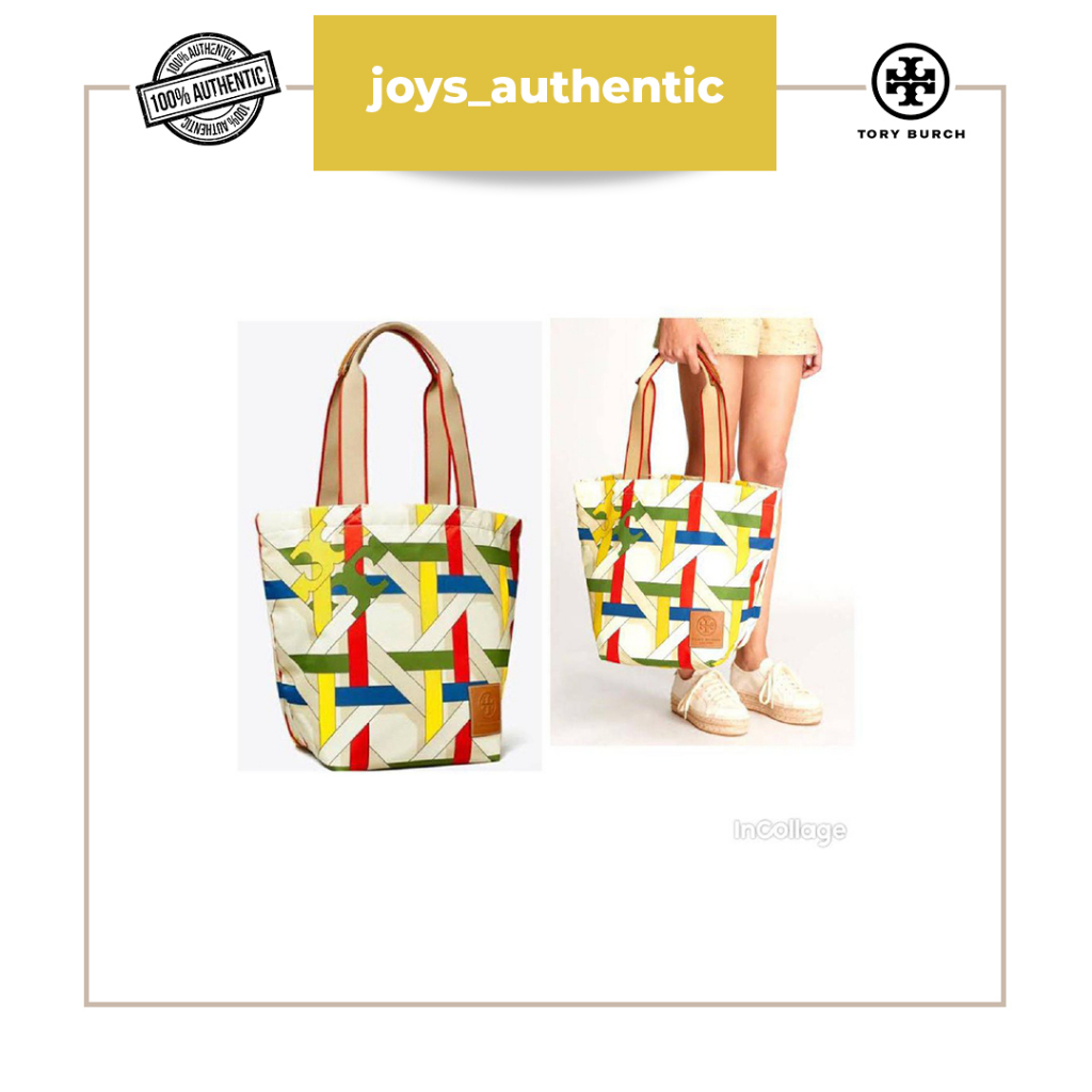 Tas wanita TB Tory burch ella tote french cream woman bag authentic original