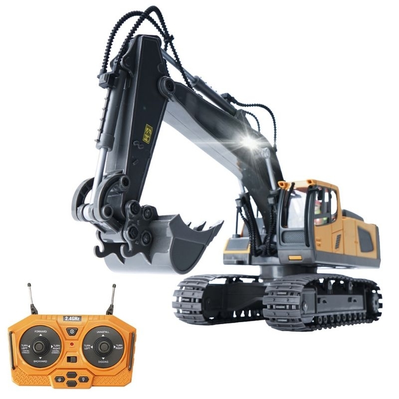 Mainan Remote control Beko excavator 13 Chanel bucket dari besi bisa keluar asap