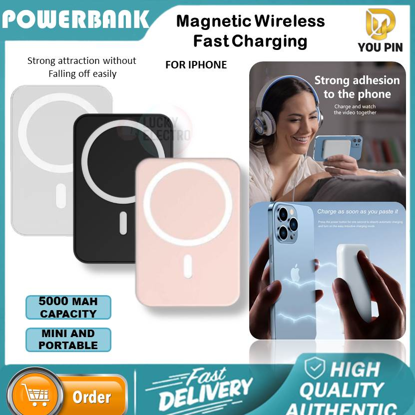 YOU PIN Wireless Power Bank Magnetic 5000 MAH Fast Charging For 1 ph0ne