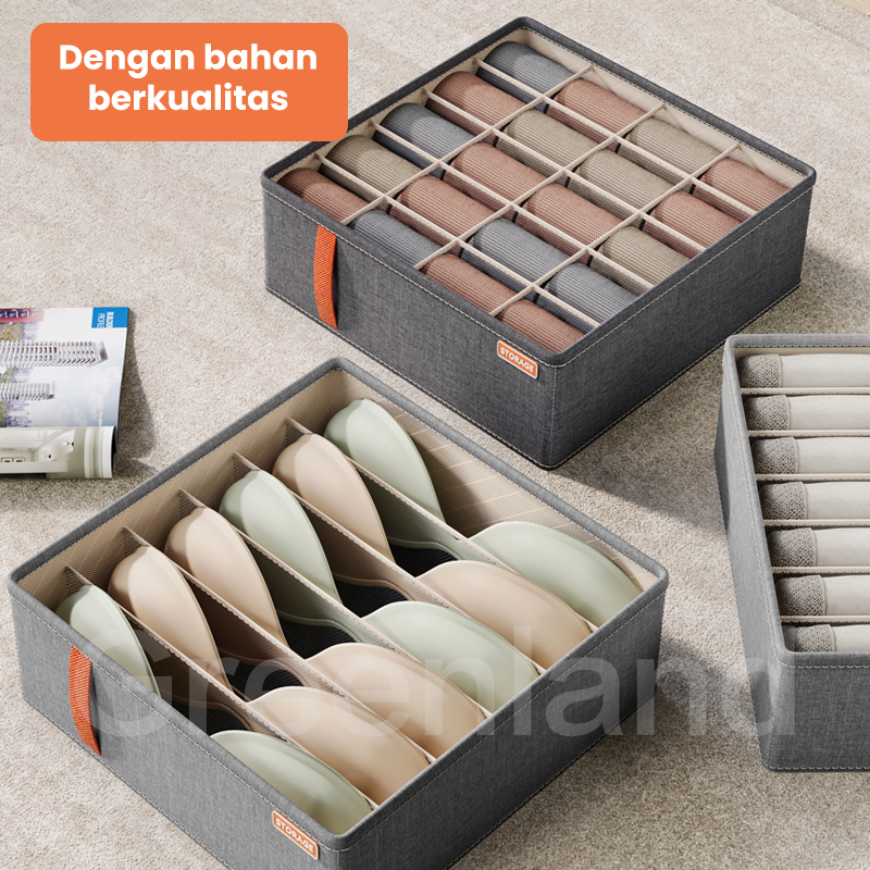 Greenland Storage Box Organizer Underwear Lemari Pakaian Kotak Penyimpanan Pakaian Celana Dalam Bra Kaos Kaki Serbaguna HSB224