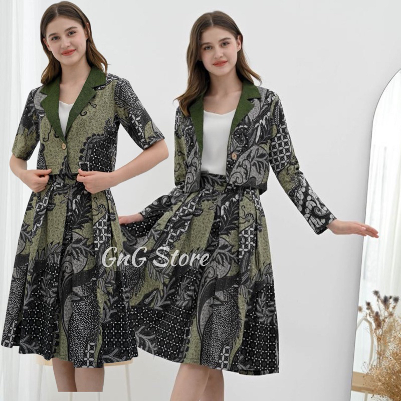 316 CBD + 165 CBD - Outer Batik/ Rompi Batik/ Jaket Batik/ Atasan batik/ Rok Batik