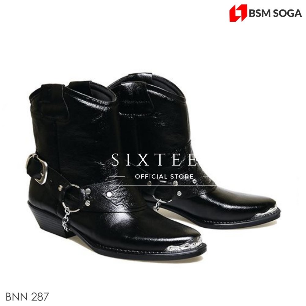 Sepatu Boots Koboi Rider Pria Kulit BNN 287 Merek BSM SOGA Cibaduyut Bandung Indonesia COD Distro