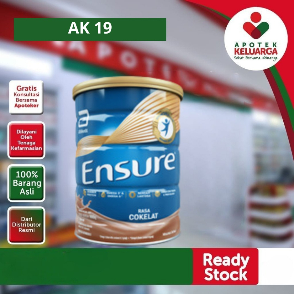 Ensure Coklat 900 gram Susu Nutrisi Dewasa Rendah Laktosa