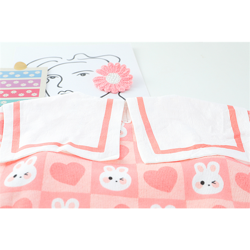 setelan baju anak perempuan import lucu motif BUNNY warna pink lucu premium ala korea