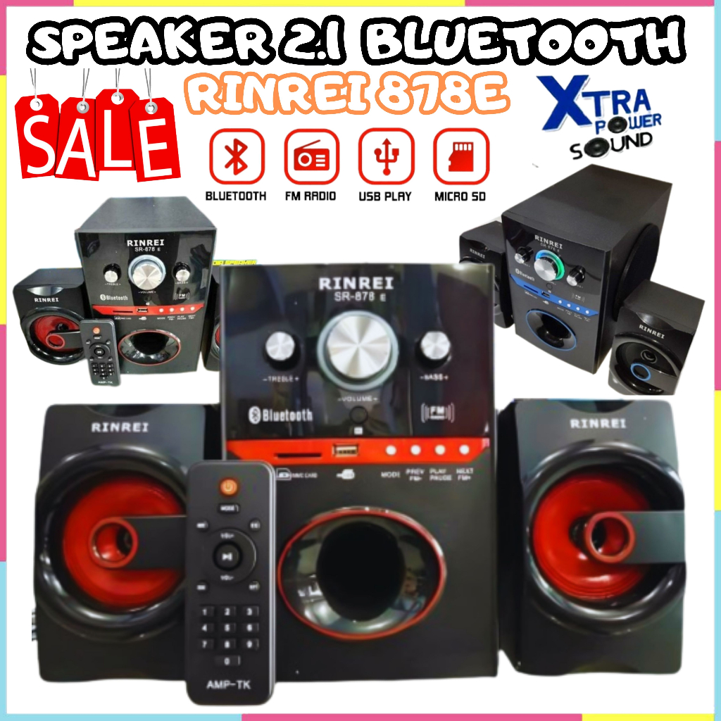 Speaker Aktif RINREI SR 878 E / SR 878 D / SR 878 N / SR 878 S / SR 878 L  Audio Multimedia 2.1 Supe