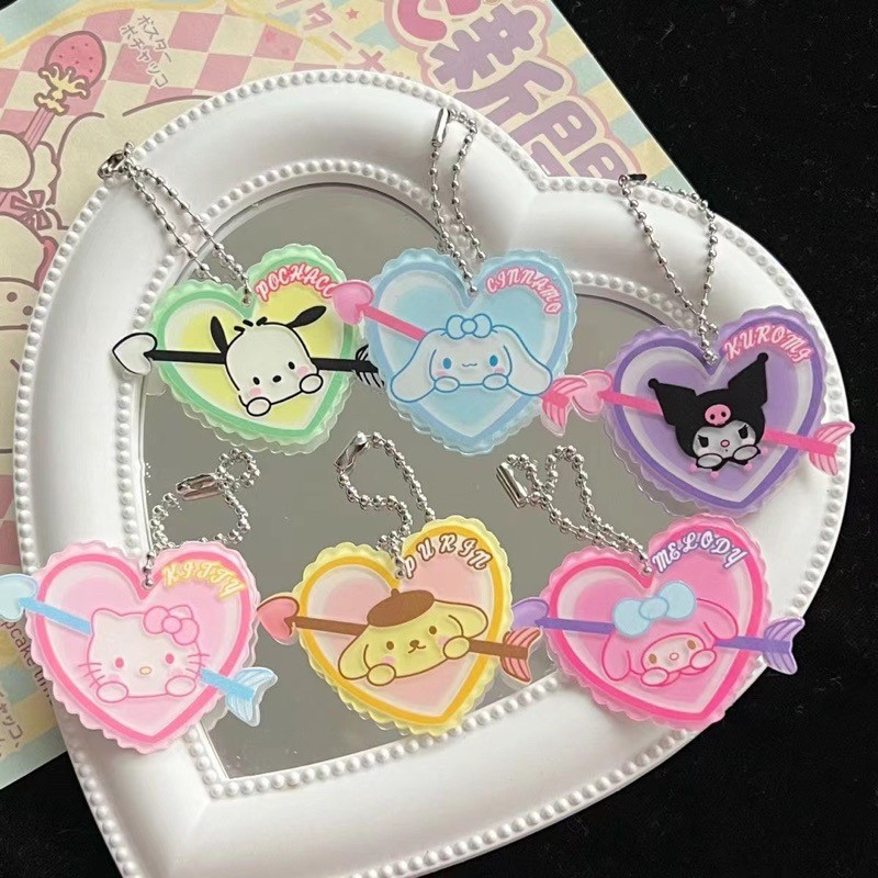 MY CUPID Gantungan Kunci Cartoon Keychain Cute Imut Ganci Akrilik Dog Pacha Purple Monster