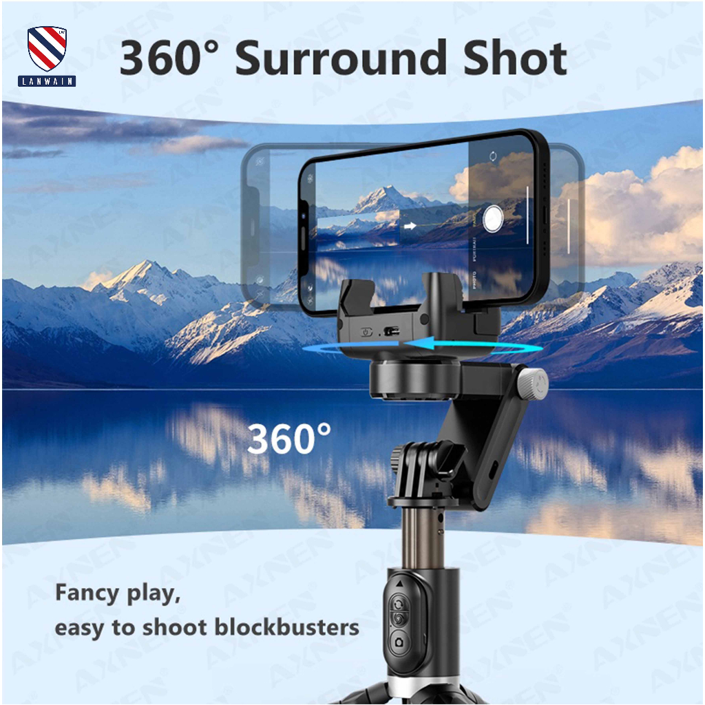 Lanwain Q18 Gimbal Stabilizer Handphone Gimbal Hp Stabilizer Tongsis Hp Bluetooth Tripod