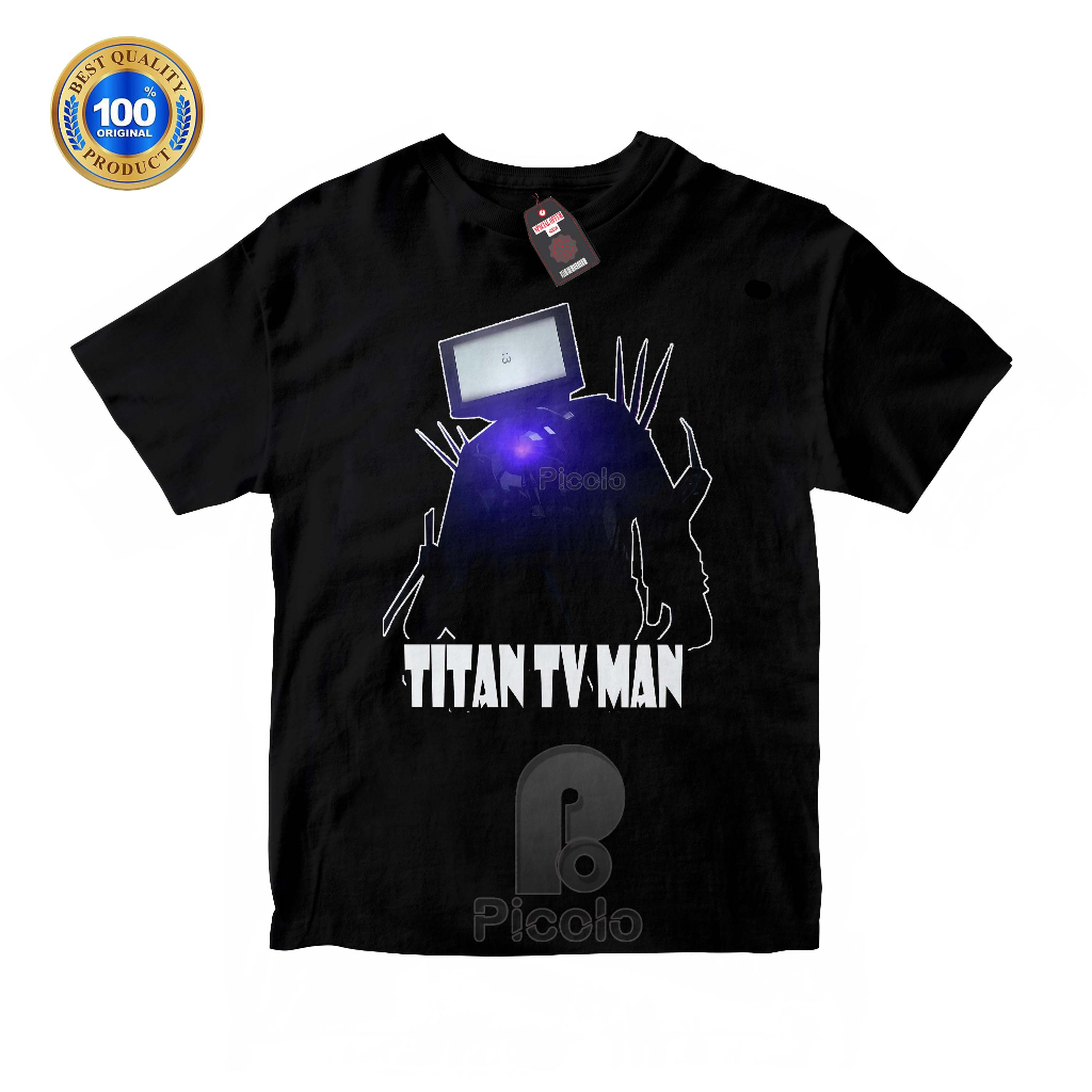 (FREE NAMA) BAJU KAOS ATASAN ANAK MOTIF TITAN TV MAN SKIBIDI TOILET UNISEX Bahan COTTUN