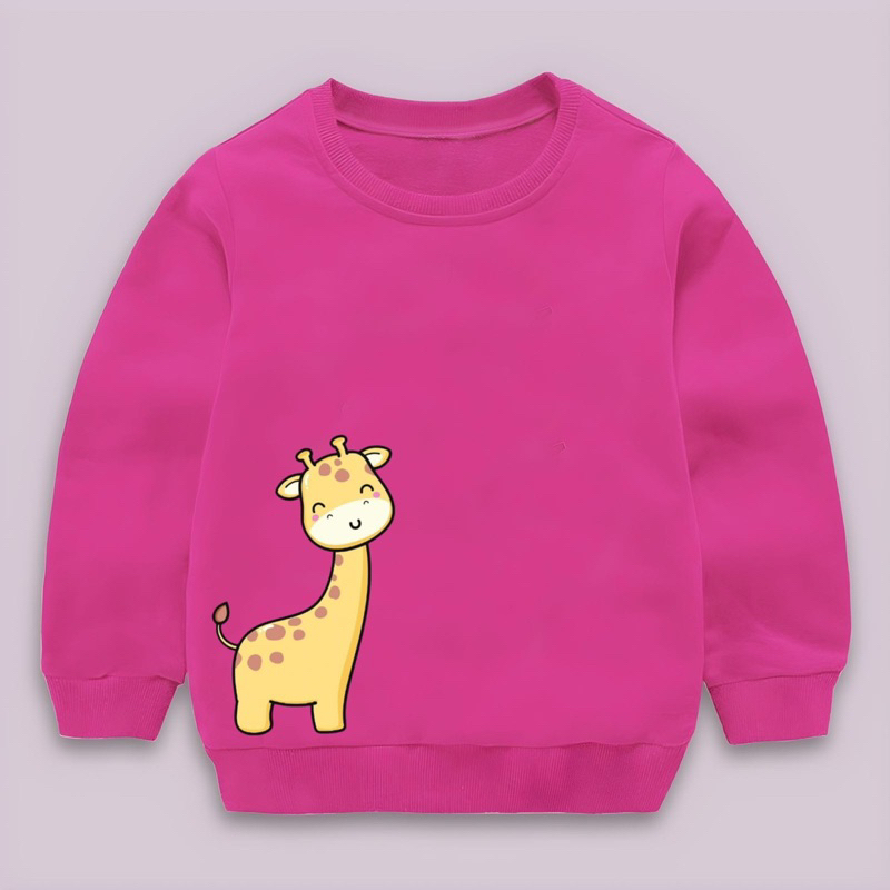 Sweater crewneck anak GIRAFFE baju anak laki laki perempuan size 2-10 tahun